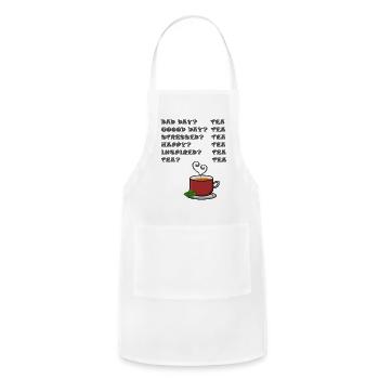 Anytime is a Good Time for Tea - Adjustable Apron - white - Front - Julia (174cm)