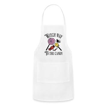 Witch Way To The Candy Spooky Halloween - Adjustable Apron - white - Front - Julia (174cm)