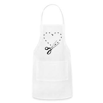 Pattern cut t heart - Adjustable Apron - white - Front - Julia (174cm)