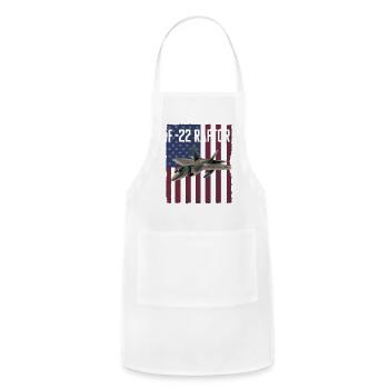 F 22 Raptor Aircraft USA Flag - Adjustable Apron - white - Front - Julia (174cm)
