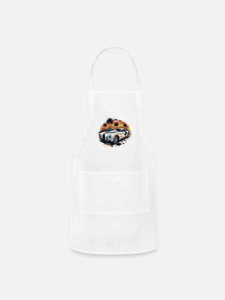 Vintage Car Design Sunset Style - Adjustable Apron - white