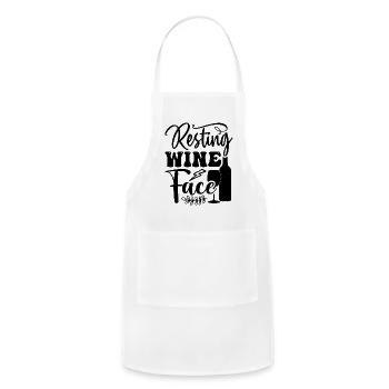 Resting Wine Face - Adjustable Apron - white - Front - Julia (174cm)