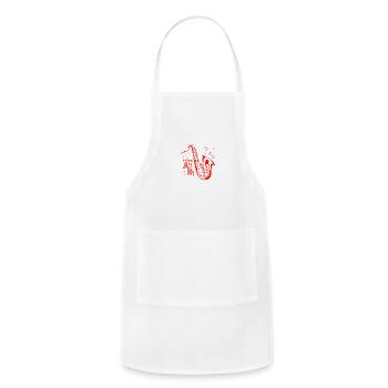 Jazz music improvisation festival - Adjustable Apron - white - Front - Julia (174cm)