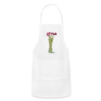 Pretty Ranunculus - Adjustable Apron - white - Front - Julia (174cm)