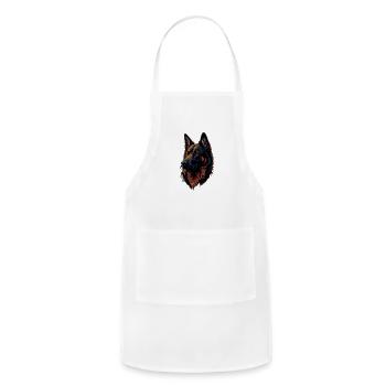 german shepherd - Adjustable Apron - white - Front - Julia (174cm)