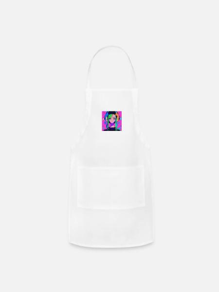 Psychedelic Gurl - Adjustable Apron - white