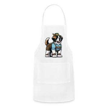 St. Bernard Dog Bavaria - Adjustable Apron - white - Front - Julia (174cm)