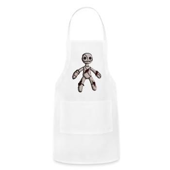 Grunge Stitch Doll Plush Design - Adjustable Apron - white - Front - Julia (174cm)