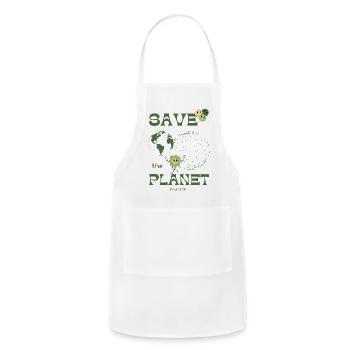Save the Planet Eco Globe Floral Design - Adjustable Apron - white - Front - Julia (174cm)