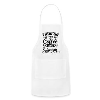 I run on coffee and sarcasm - Adjustable Apron - white - Front - Julia (174cm)