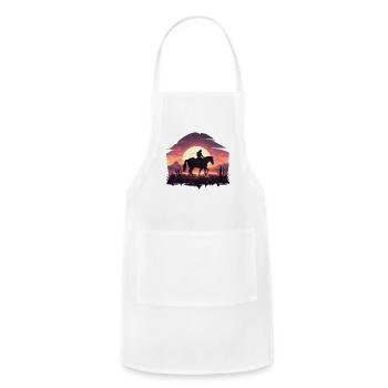 Horse Western Ride Horse Sunset - Adjustable Apron - white - Front - Julia (174cm)