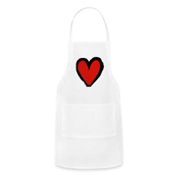 Heart, Heart Icon, Heart Symbol, Red Heart, Love - Adjustable Apron - white - Front - Julia (174cm)