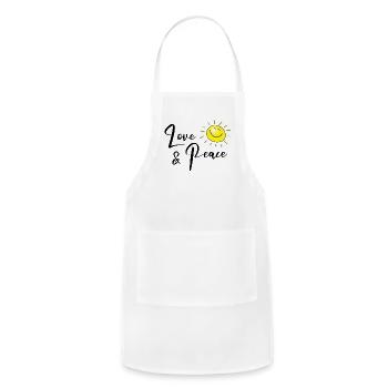 Love and Peace - Adjustable Apron - white - Front - Julia (174cm)