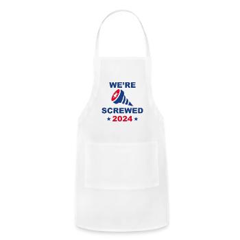 We’re Screwed 2024 - Adjustable Apron - white - Front - Julia (174cm)