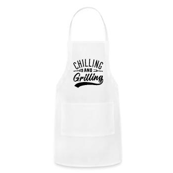 Chilling And Grilling - Adjustable Apron - white - Front - Julia (174cm)
