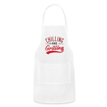 Chilling And Grilling - Adjustable Apron - white - Front - Julia (174cm)