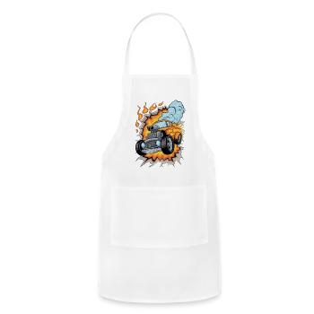 Hot Rod Burst Art - Adjustable Apron - white - Front - Julia (174cm)
