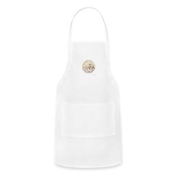 head eagle on circle gold logo - Adjustable Apron - white - Front - Julia (174cm)