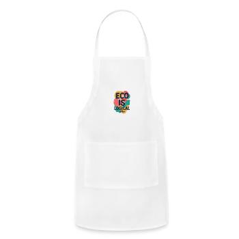 “Eco Is Logical” - Adjustable Apron - white - Front - Julia (174cm)