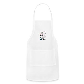 Funny Glasses & Restaurant Menu Quote - Adjustable Apron - white - Front - Julia (174cm)