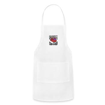Brainrot Certified – No Thoughts, Just Vibes - Adjustable Apron - white - Front - Julia (174cm)