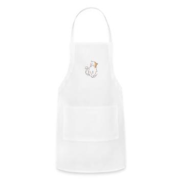 Cute Cat - Adjustable Apron - white - Front - Julia (174cm)