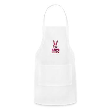 Happy girlie easter Bunny pink - Adjustable Apron - white - Front - Julia (174cm)