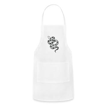 Snake with Pattern Terrarium Reptile Animal - Adjustable Apron - white - Front - Julia (174cm)