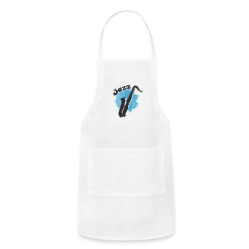 Jazz Music Saxophone Improvised Blues - Adjustable Apron - white - Front - Julia (174cm)