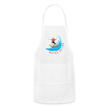 skiing On the water - Adjustable Apron - white - Front - Julia (174cm)