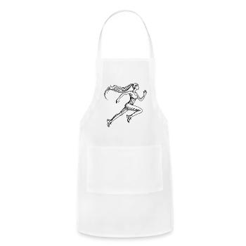beautiful girl running - Adjustable Apron - white - Front - Julia (174cm)