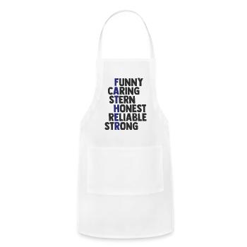 Funny Caring Stern Honest Reliable Strong Man - Adjustable Apron - white - Front - Julia (174cm)