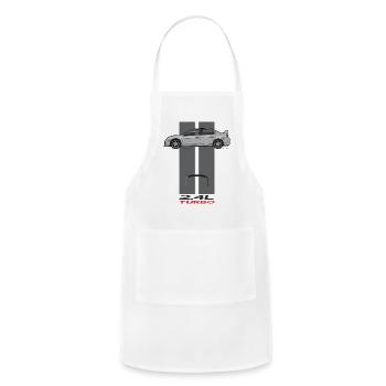 Stripes Silver - Adjustable Apron - white - Front - Julia (174cm)