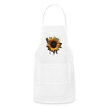 Sunflower painting - Adjustable Apron - white - Front - Julia (174cm)