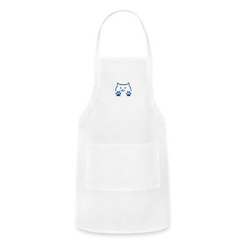 cat blue paw - Adjustable Apron - white - Front - Julia (174cm)