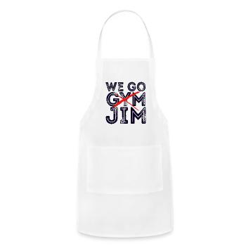 We Go Jim shirt We Go Gym Workout - Adjustable Apron - white - Front - Julia (174cm)
