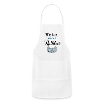 Women Vote We're Ruthless - Adjustable Apron - white - Front - Julia (174cm)