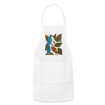 Blue Jay And Berries - Adjustable Apron - white - Front - Julia (174cm)