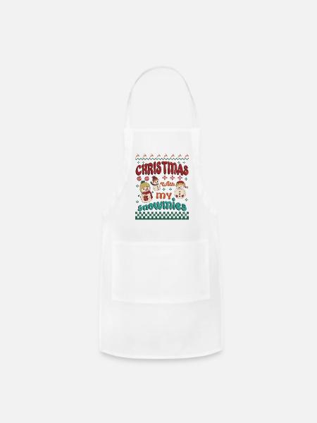 Christmas With My Snowmies - Adjustable Apron - white