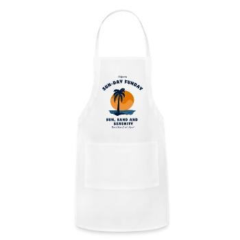 Sun-day funday , California,sun,sand , serenity. - Adjustable Apron - white - Front - Julia (174cm)