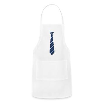 Navy Striped Tie Pattern - Adjustable Apron - white - Front - Julia (174cm)