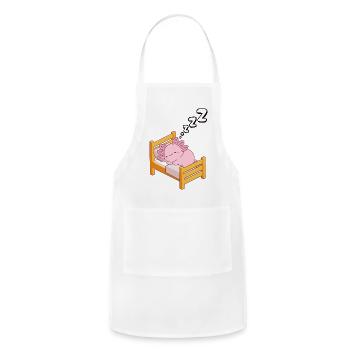 Cute Sleepy Dream axolotl Design - Adjustable Apron - white - Front - Julia (174cm)