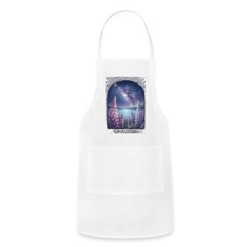 Tekapo Stargazing Club Lake Tekapo Lupins & Milky - Adjustable Apron - white - Front - Julia (174cm)