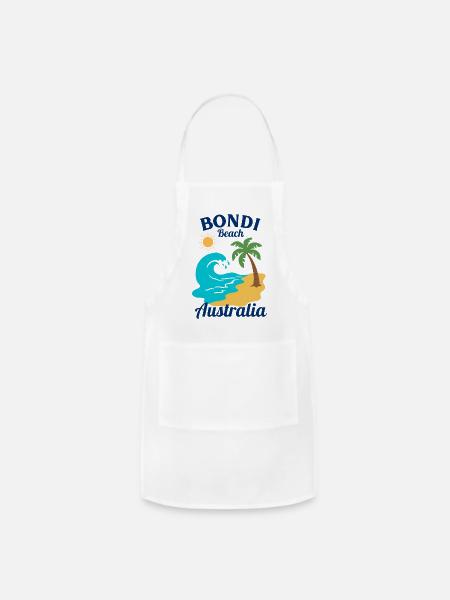 Bondi Beach Palm Wave - Adjustable Apron - white