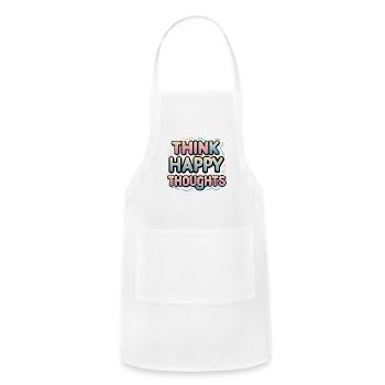 Think Happy Thoughts - Adjustable Apron - white - Front - Julia (174cm)