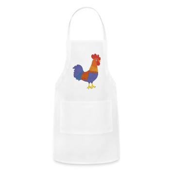 Colorful rooster - Adjustable Apron - white - Front - Julia (174cm)