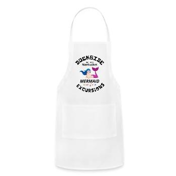 Dockside Mermaid Excursions Nantucket Est 1671 - Adjustable Apron - white - Front - Julia (174cm)
