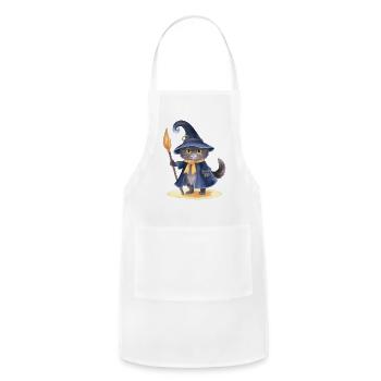 Wizard Cat Magic - Adjustable Apron - white - Front - Julia (174cm)