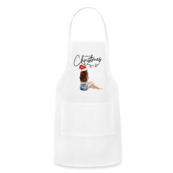 GIRLY XMAS - Adjustable Apron - white - Front - Julia (174cm)