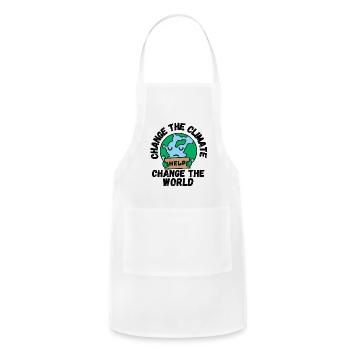 CHANGE THE CLIMATE CHANGE THE WORLD - Adjustable Apron - white - Front - Julia (174cm)